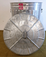 (1) 30-Gallon Galvanized Metal Trash Can - 2