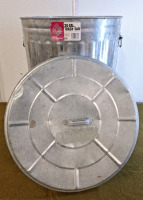 (1) 30-Gallon Galvanized Metal Trash Can - 2