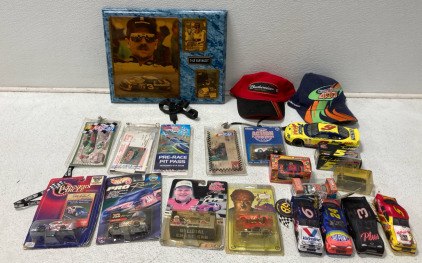 Assortment Of Nascar Collectibles Including Nascar Passes, Collectible Cars & More