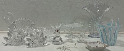 Crystal Swan, Crystal Dessert Plate, Crystal Vase, Crystal Bowl, Crystal Candle Holders &More