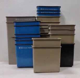 Assorted sizes of Trash/ Recycling canisters