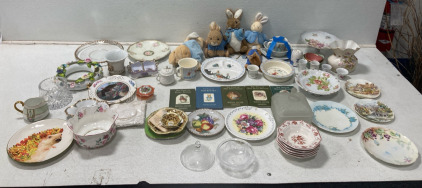 Assortment Of Petter The Rabbit Collectibles & Assortment Of Decorative Dishes