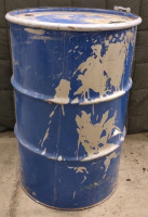 55 Gallon Blue Metal Bucket