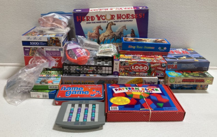 Large Assortment of Family Board Games, Card Games and Puzzles
