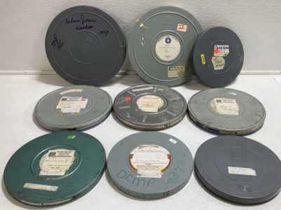 (9) 16mm Metal and Plastic Vintage Education Film Reels