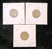 (3) Early 1900s Mercury Dimes - 1919, 1926, 1936 - 5