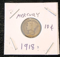 (3) Early 1900s Mercury Dimes - 1917, 1918, 1944 - 3