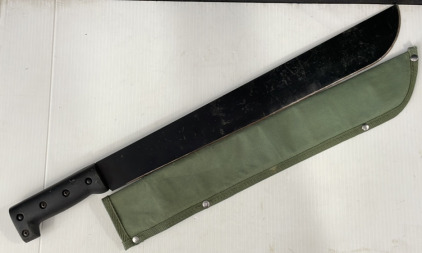 Black Machete W/ Green Sheath