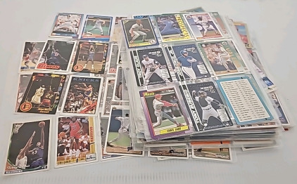 Sheets Of Collectible Baseball And Basketball Cards