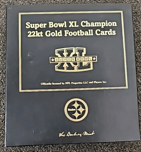 Binder Of Collectable Super Bowl XL Champion 22kt Gold Football Cards