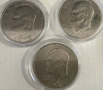 (3) Eisenhower US Dollar Coins