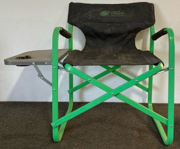 (2) Metal Chairs, Chair With Table, & Step Stool