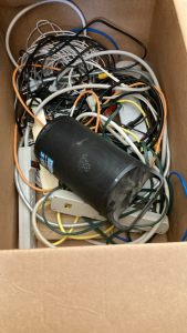 Box of power cords, and power outlets bars bb70