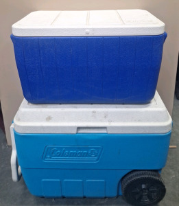 (2) Blue Coleman Coolers....BBFN