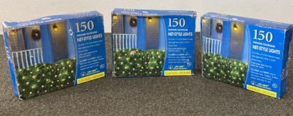 (3) 150 Indoor/Outdoor Net Style Lights 6ft x 4ft