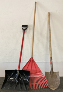 Snow Shovel, Rake, And Shovel