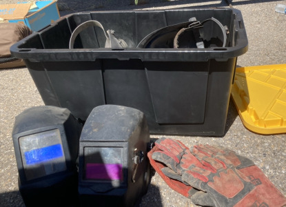(4) Welding helmets & Welding Hoses