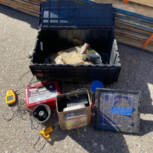 (1) Parmax SolarPak 12 Fence Charger With Solar Panel (1) Parmax 110-Volt Fence Charger (1) Swift Hitch Megaphone & Much More
