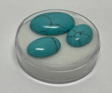 32.65ct. Set Of Three Turquoise Gemstone Cabochones