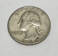 (2) Silver Washington Quarters Dated 1964 - 2