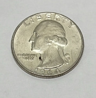 (2) Silver Washington Quarters Dated 1964 - 3