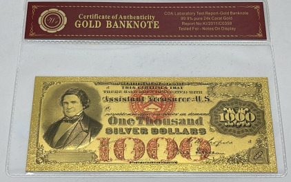 $1000 United States Gold Banknote W/ COA