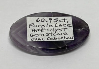 60.95ct. Purple Lace Amethyst Oval Gemstone Cabochone - 3