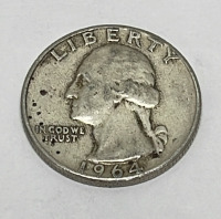 (2) Silver Washington Quarters Dated 1964 - 3