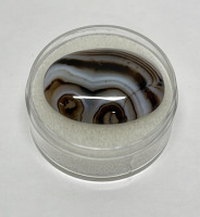 27.60ct. Brown + White Striped Agate Gemstone Cabochone - 2