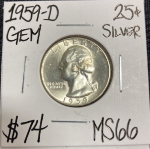 1959-D MS66 Gem Silver Quarter