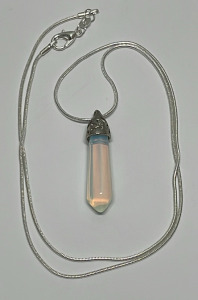 Opal Gemstone Hexagonal Pendant W/ Silver .925 Necklace