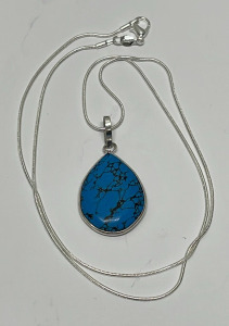 Turquoise Pendant W/ Silver .925 Necklace