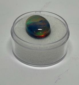10.40ct. Black Fire Opal Doublet Gemstone Cabochon