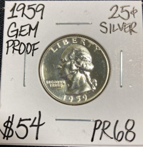 1959 PR68 Gem Proof Silver Quarter