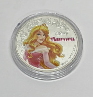 One (6) Piece Set Of 1oz. 99.9% Fine Silver Plated Disney Princess Collectible Coins - 6
