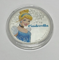 One (6) Piece Set Of 1oz. 99.9% Fine Silver Plated Disney Princess Collectible Coins - 7