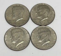 (4) Kennedy Half Dollar Coins Dated 1971, 1974, 1776-1976
