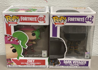 (2) Pop Games &ldquo;Fortnight&rdquo; Vinyl Figures Zoey #458 And Dark Voyager #442