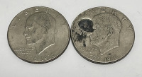 (2) Centennial Eisenhower One Dollar Coins Dated 1776-1976