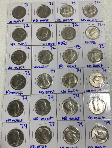 (24) 1970s Kennedy Half Dollars - No Mint