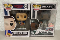 (2) Pop Television And Football&rdquo; Vinyl Figures Stranger Things Eleven With Eggos #421 And Leveon Bell #134