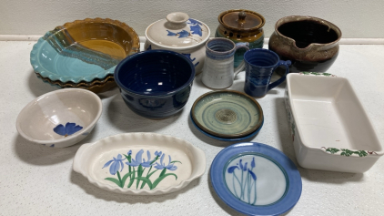 Assorted Pottery Kitchen Items