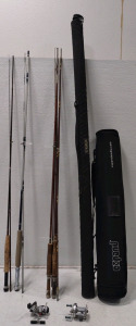 Fishing Poles w/ Extra Reels & Fishing Pole Cases