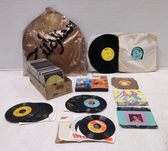 Assorted Small Vinyl Records, Music CD's and More