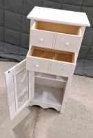 (2) Wooden Swivel Chairs & (1) Small Side Cabinet - 5