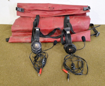 (2) EP-259 Wired Headsets W/Mic & (1) Large Dry Bag