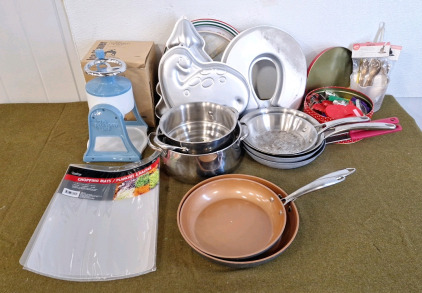 Collection Of Assorted Frying Pans & More