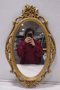 Vintage Syroco Gold Framed Hanging Hollywood Regency Mirror