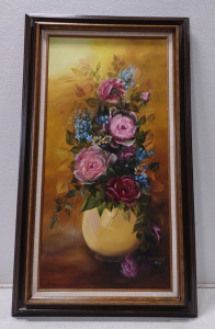 Original Painting of Roses In A Vase