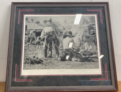 (1) Large Western Painting Shoefly Signed &ldquo;Christended By Fire&rdquo; 132/175 Painting